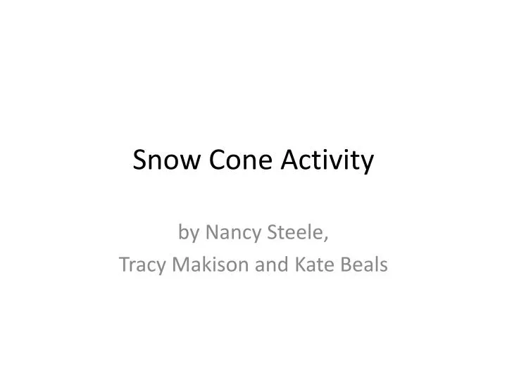 snow cone activity