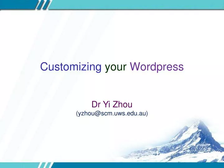 customizing your wordpress
