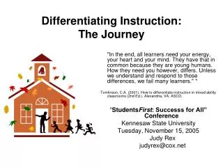 Differentiating Instruction: The Journey