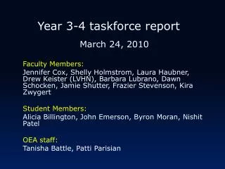 Year 3-4 taskforce report