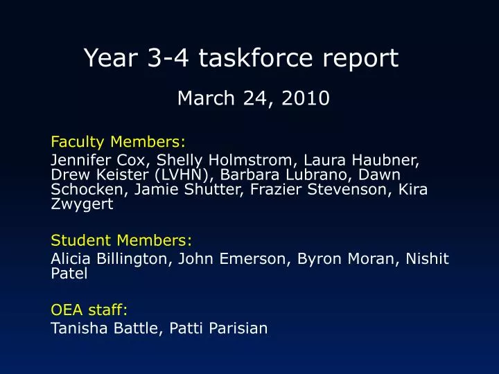 year 3 4 taskforce report