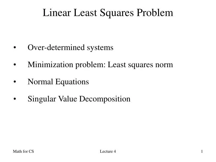 linear least square s problem