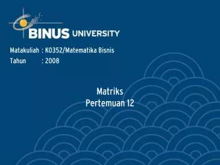 matriks pertemuan 12