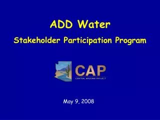 ADD Water Stakeholder Participation Program