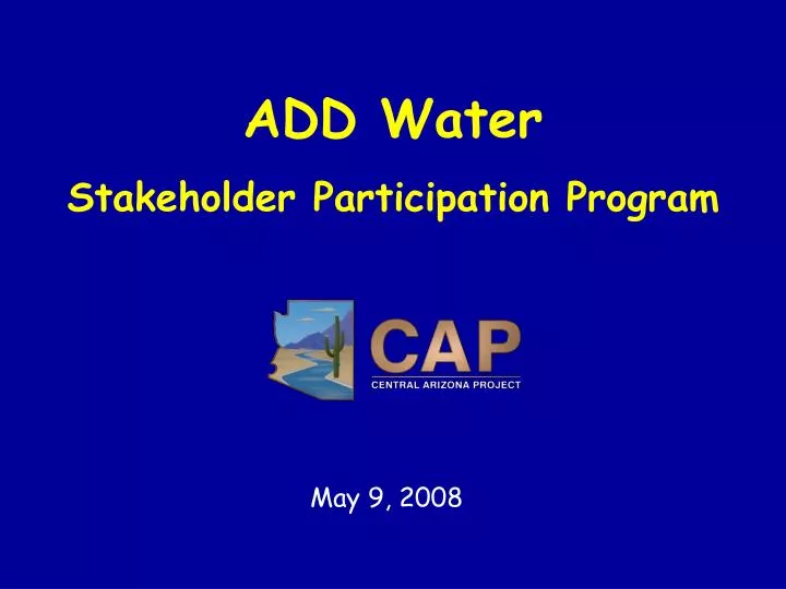add water stakeholder participation program