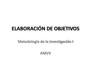 elaboraci n de objetivos