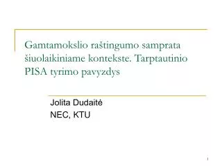 gamtamokslio ra tingumo samprata iuolaikiniame kontekste tarptautinio pisa tyrimo pavyzdys