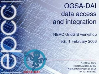 OGSA-DAI data access and integration