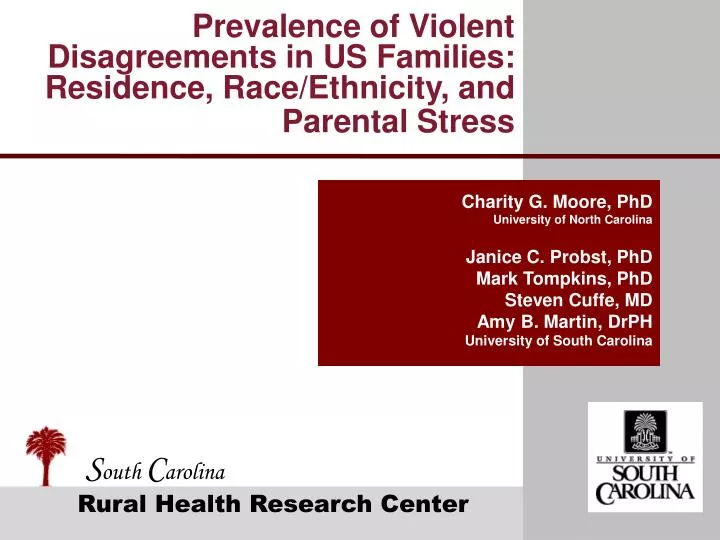 prevalence of violent disagreements in us families residence race ethnicity and parental stress