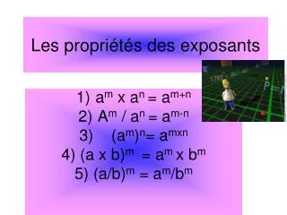 les propri t s des exposants