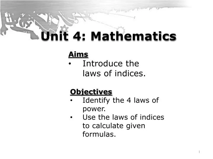 unit 4 mathematics
