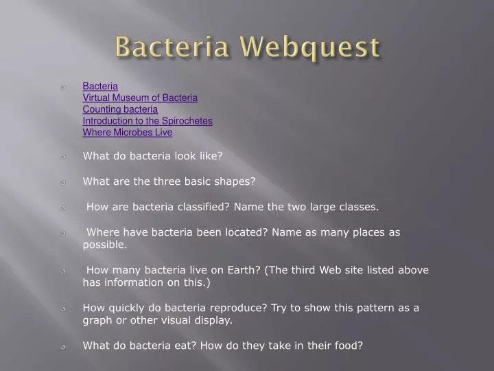 bacteria webquest