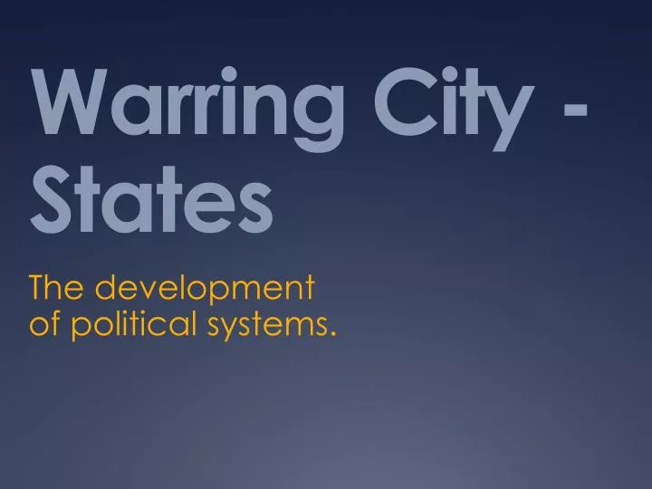 warring city states
