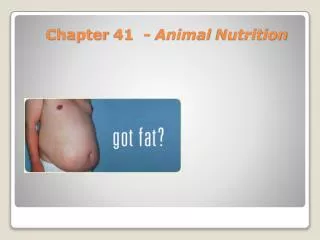 Chapter 41 - Animal Nutrition