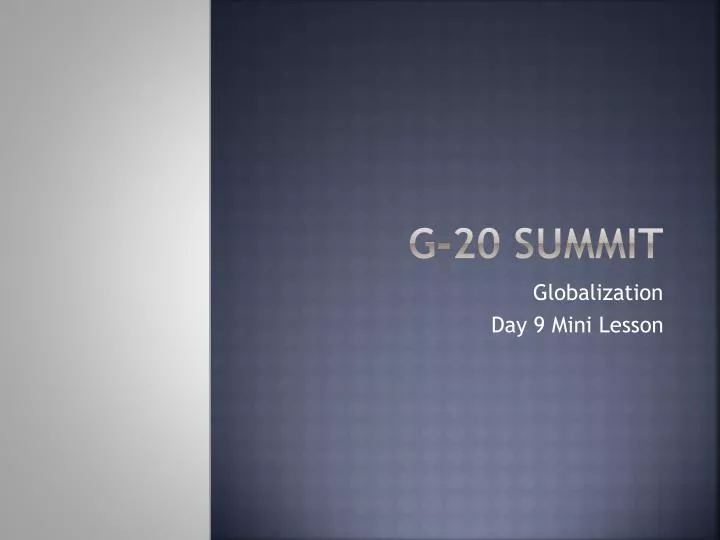 g 20 summit