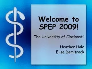 Welcome to SPEP 2009!