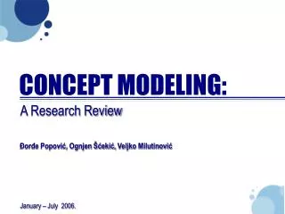 CONCEPT MODELING: