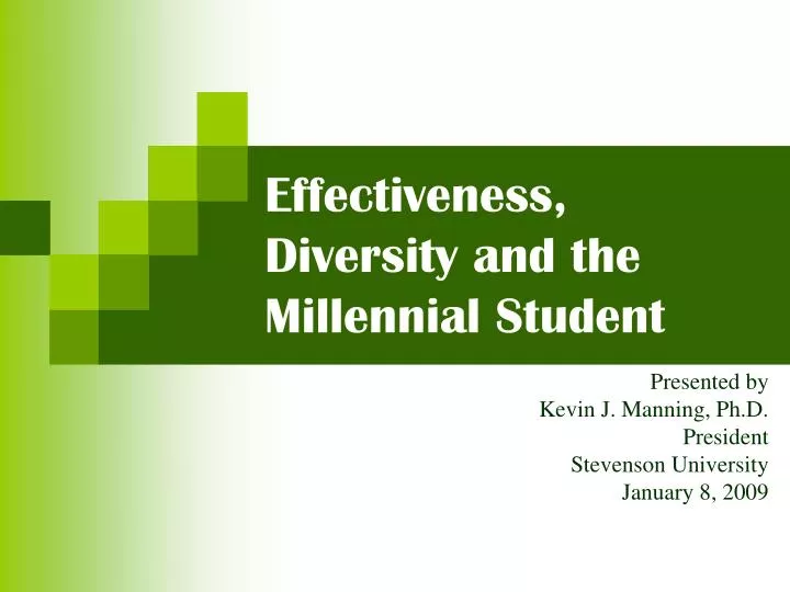 effectiveness diversity and the millennial student