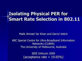 Isolating Physical PER for Smart Rate Selection in 802.11