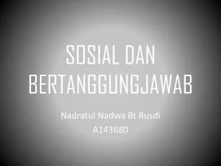 sosial dan bertanggungjawab