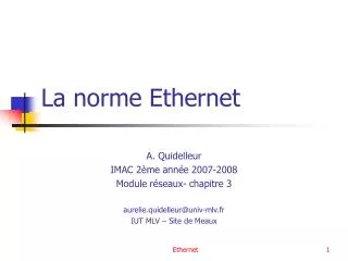 la norme ethernet