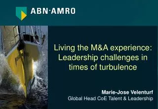 Marie-Jose Velenturf Global Head CoE Talent &amp; Leadership