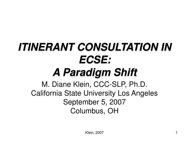 itinerant consultation in ecse a paradigm shift