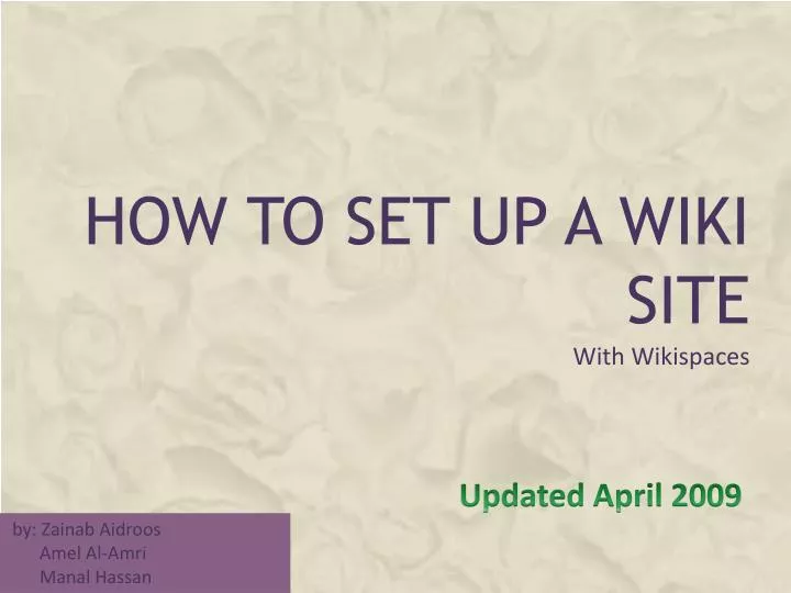how to set up a wiki site