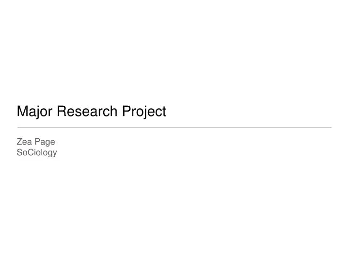 major research project