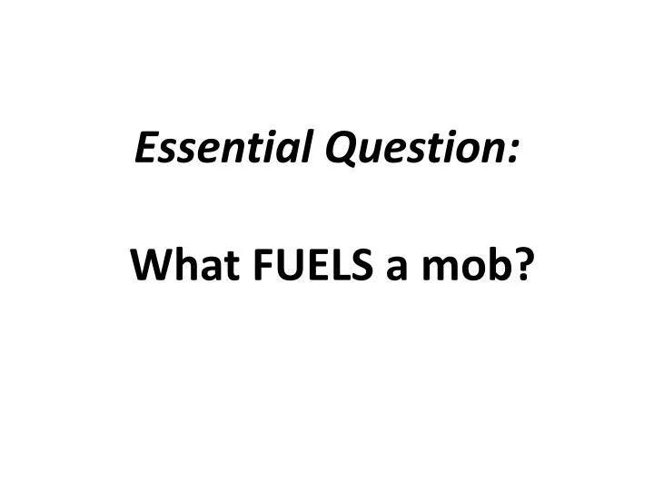 essential question what fuels a mob