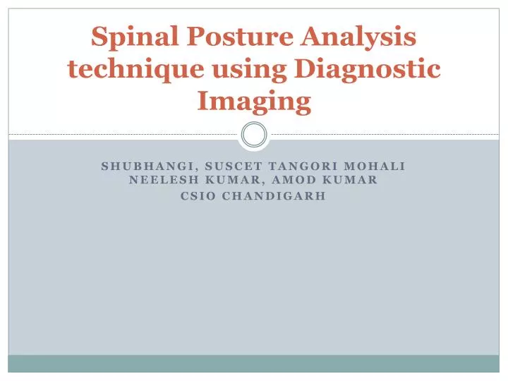 spinal posture analysis technique using diagnostic imaging