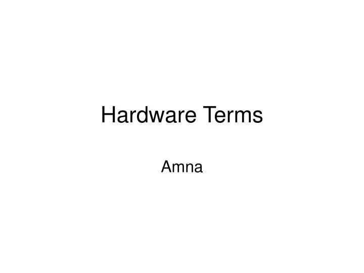 hardware terms