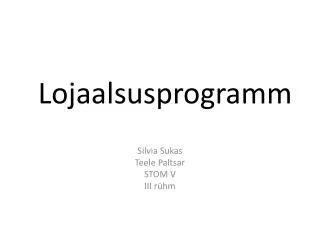 lojaalsusprogramm