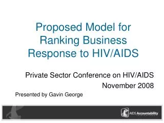 Proposed Model for Ranking Business Response to HIV/AIDS