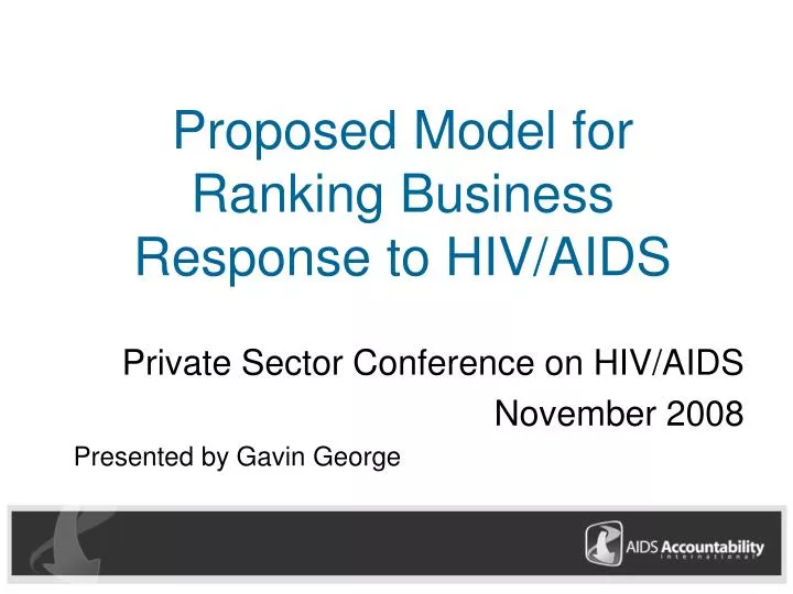 proposed model for ranking business response to hiv aids