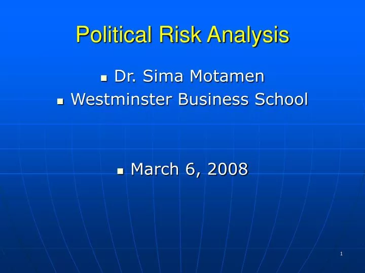 political risk analysis