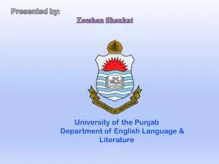 University of the Punjab Department of English Language &amp; Literature