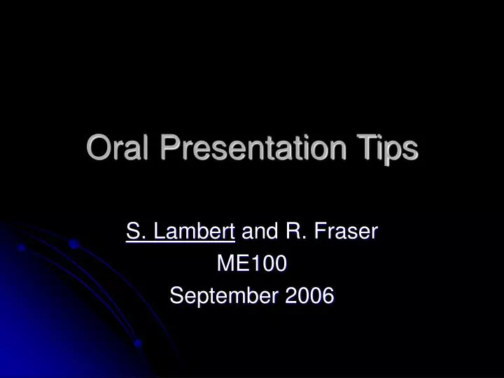 oral presentation tips