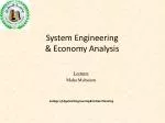 System Engineering &amp; Economy Analysis - slide 1