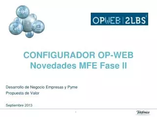 configurador op web novedades mfe fase ii