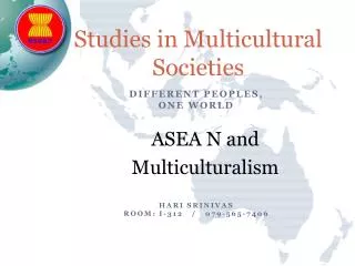 Studies in Multicultural Societies