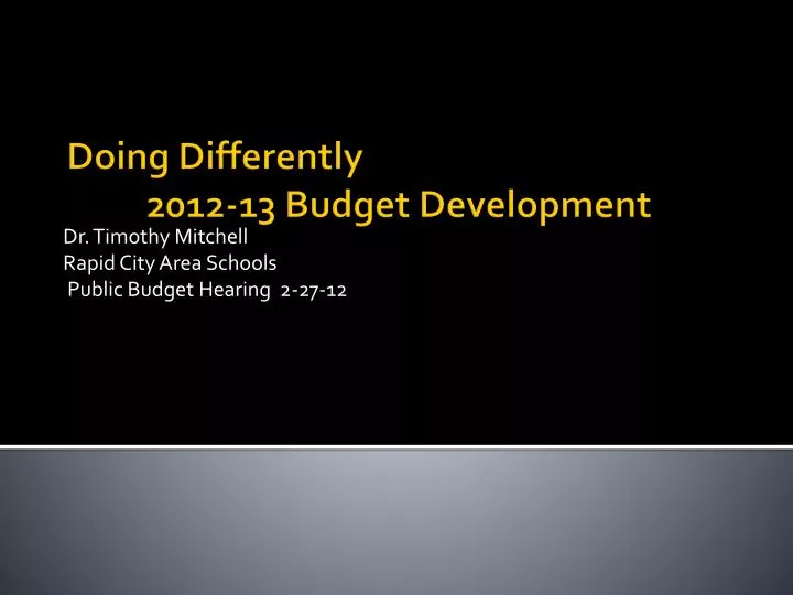 dr timothy mitchell rapid city area schools public budget hearing 2 27 12