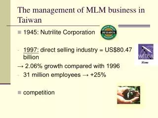 The management of MLM business in Taiwan