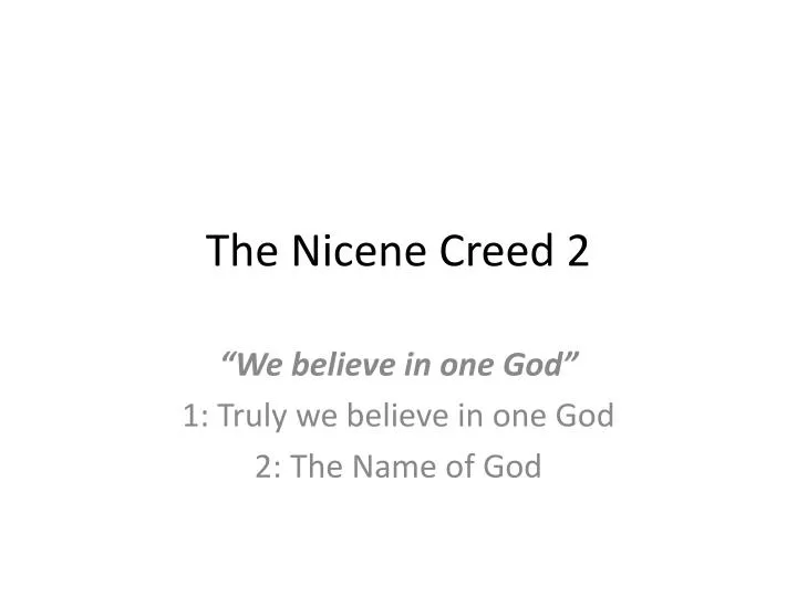 the nicene creed 2