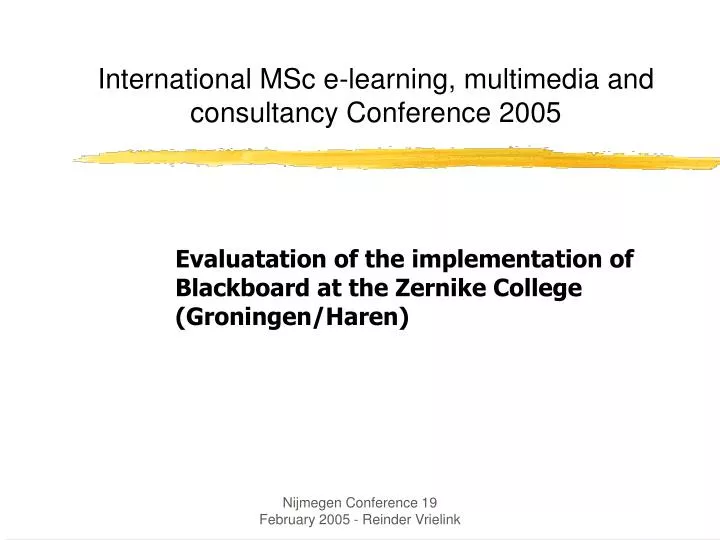 international msc e learning multimedia and consultancy conference 2005