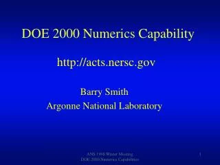 DOE 2000 Numerics Capability