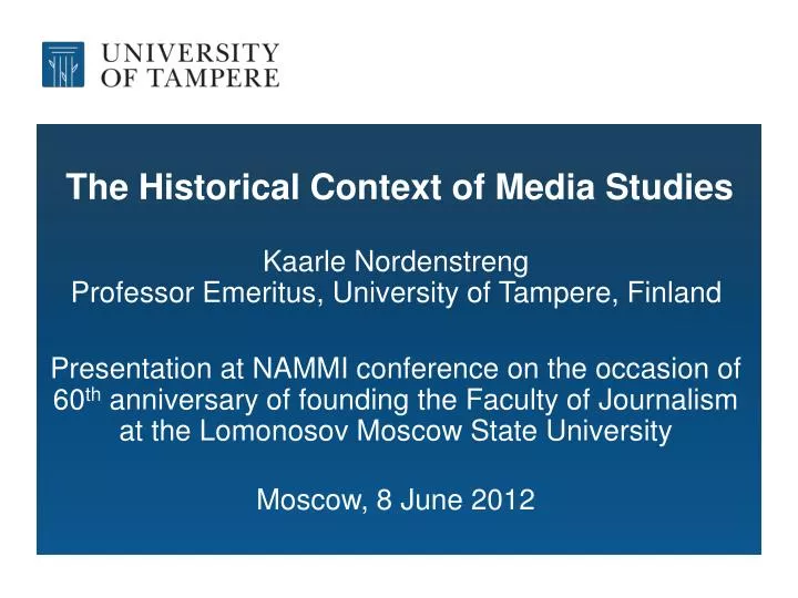 the historical context of media studies
