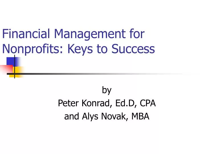 financial management for nonprofits keys to success