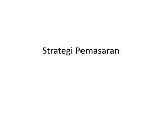 strategi pemasaran