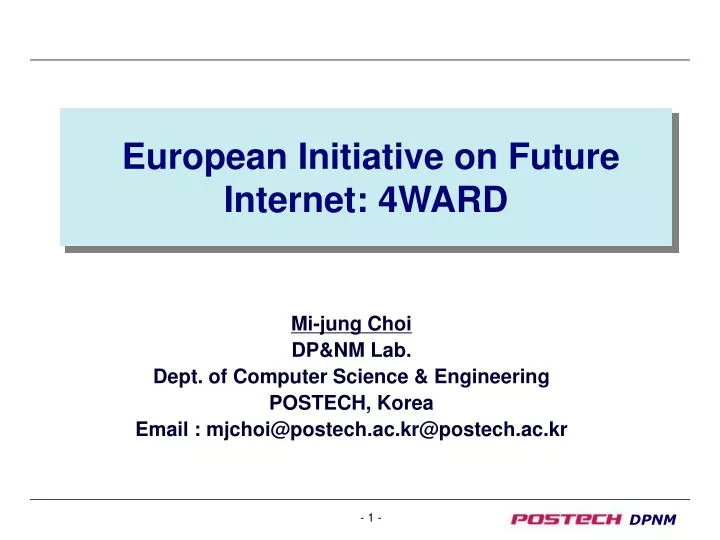 european initiative on future internet 4ward
